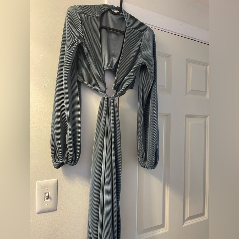 Open side long sleeve maxi dress